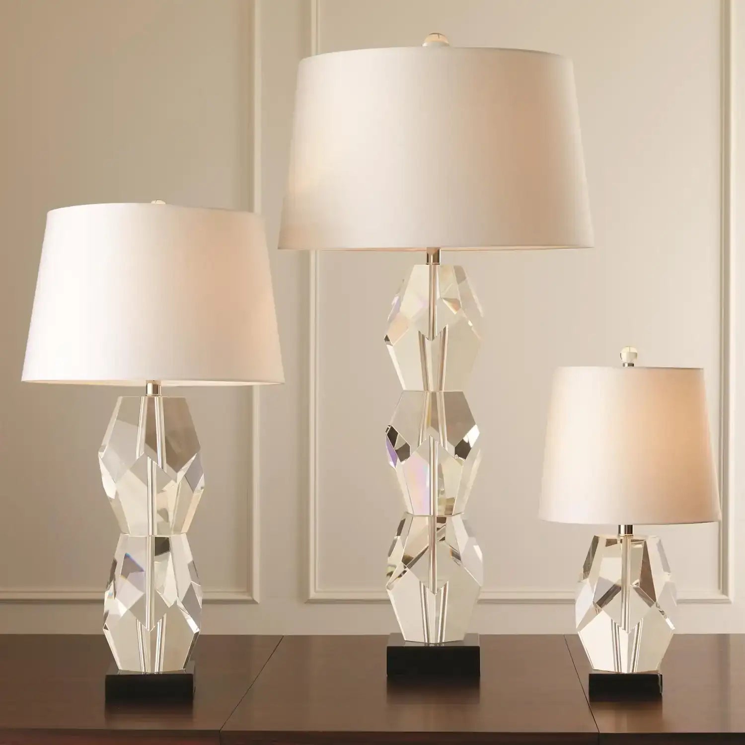 GLOBAL VIEWS, FACET BLOCK LAMP, TABLE LAMPS