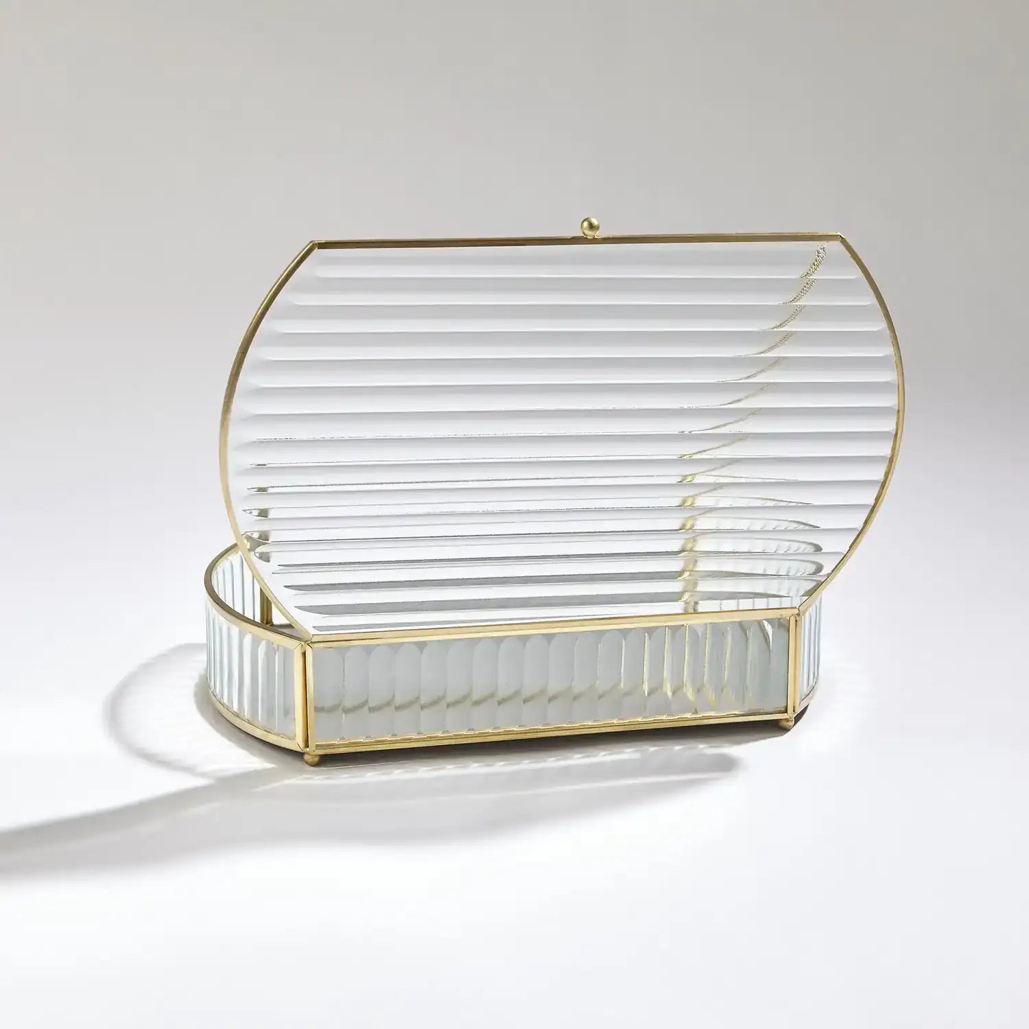 GLOBAL VIEWS REEDED GLASS OVAL BOX - Decorative Accents