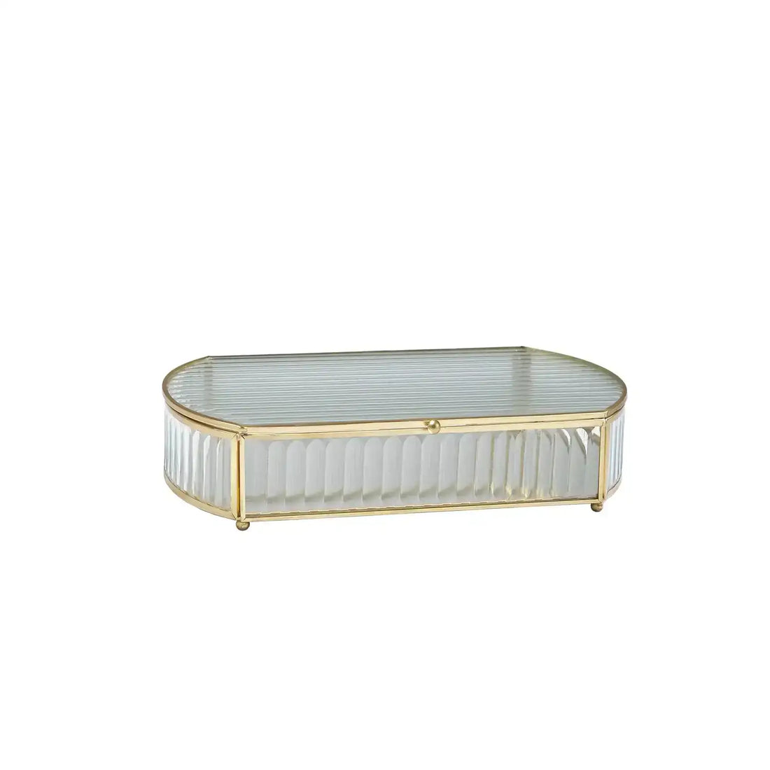 GLOBAL VIEWS REEDED GLASS OVAL BOX - Decorative Accents
