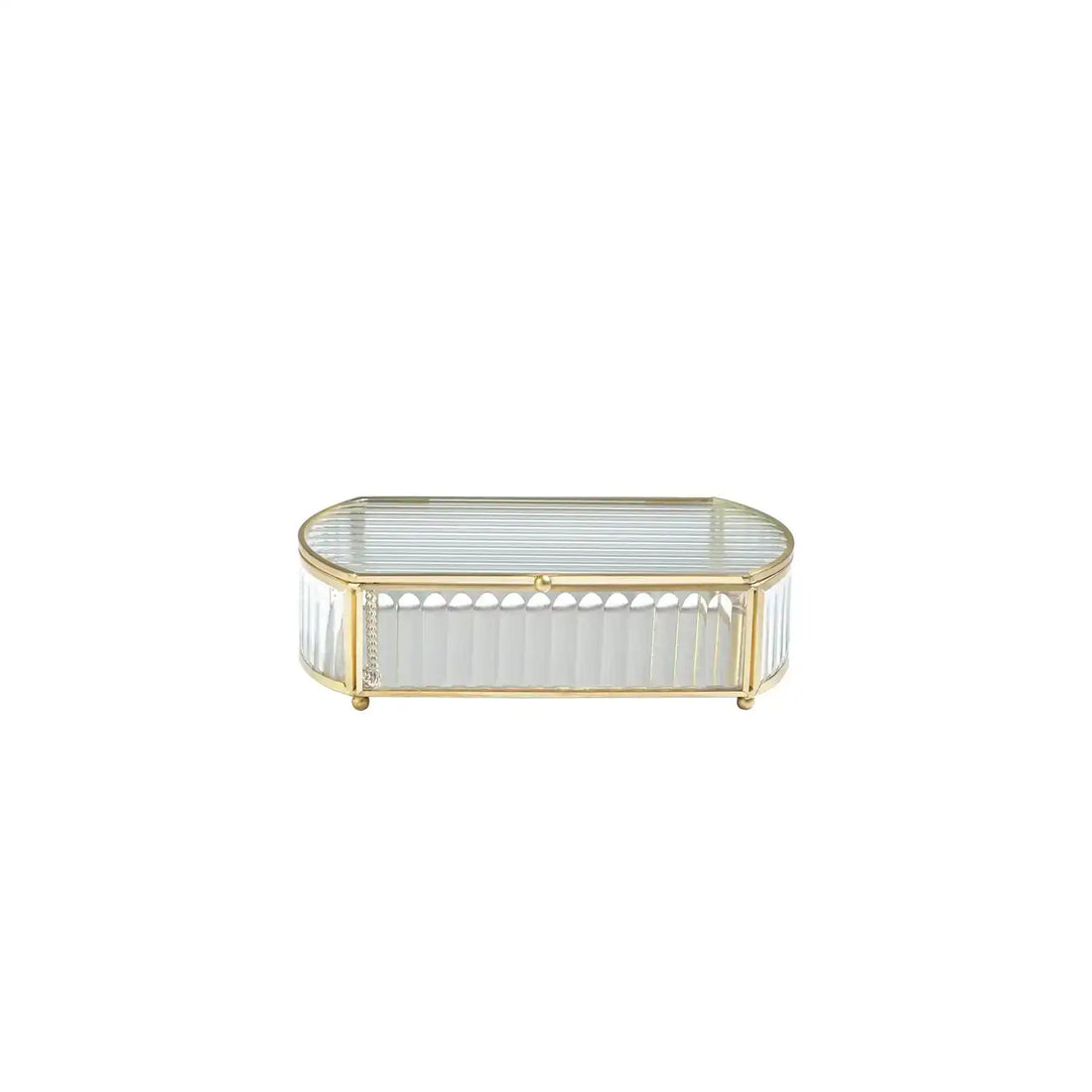 GLOBAL VIEWS REEDED GLASS OVAL BOX - Decorative Accents