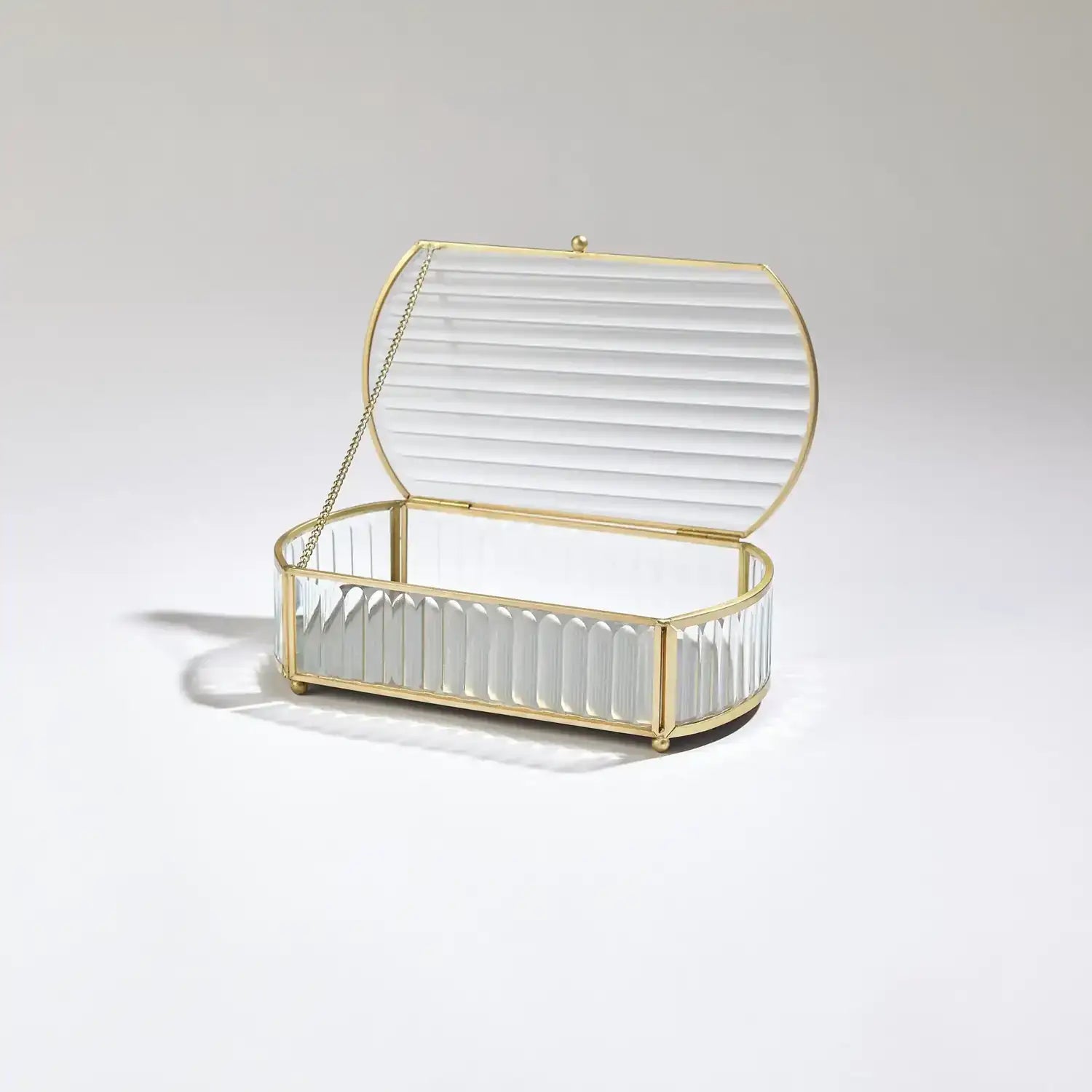 GLOBAL VIEWS REEDED GLASS OVAL BOX - Decorative Accents