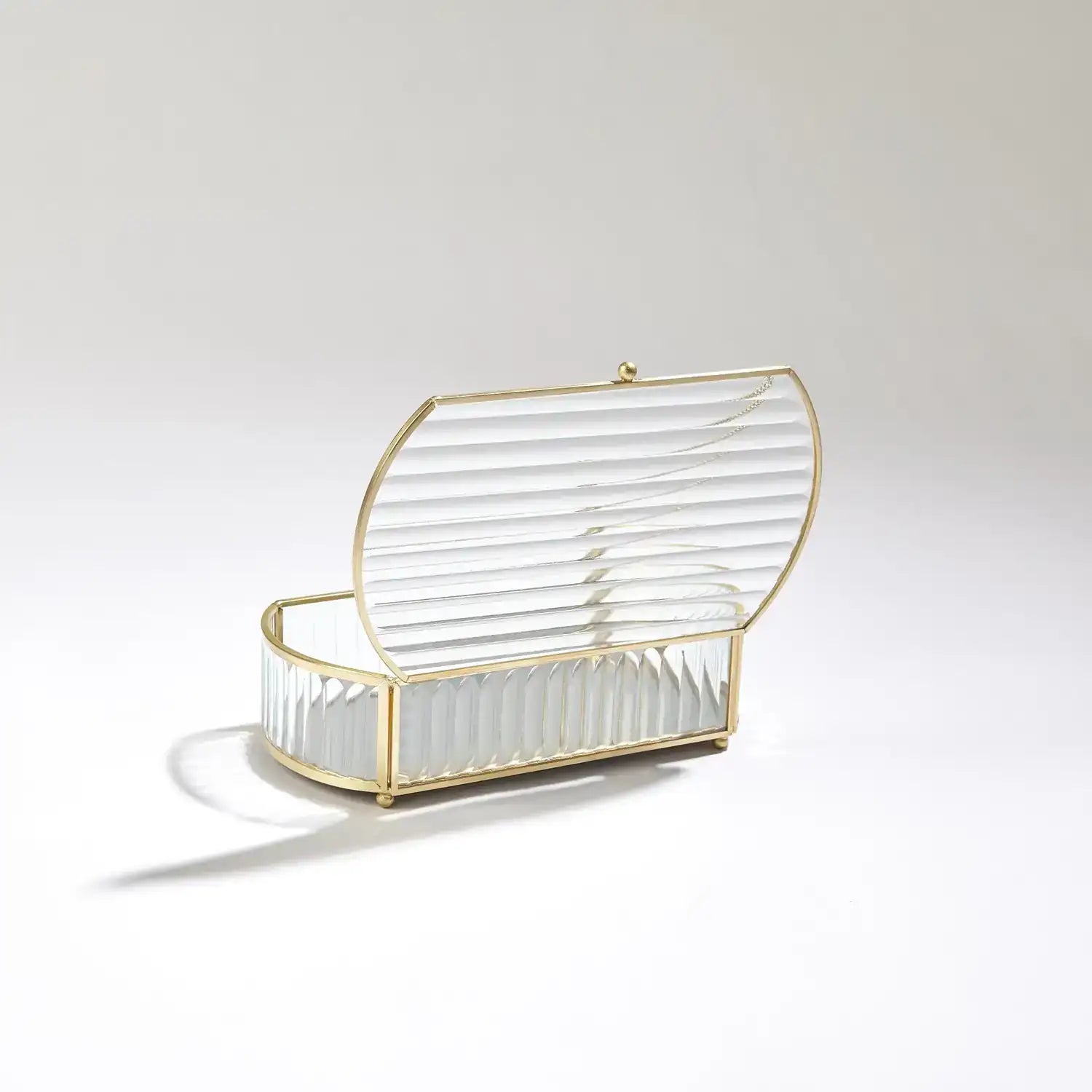 GLOBAL VIEWS REEDED GLASS OVAL BOX - Decorative Accents