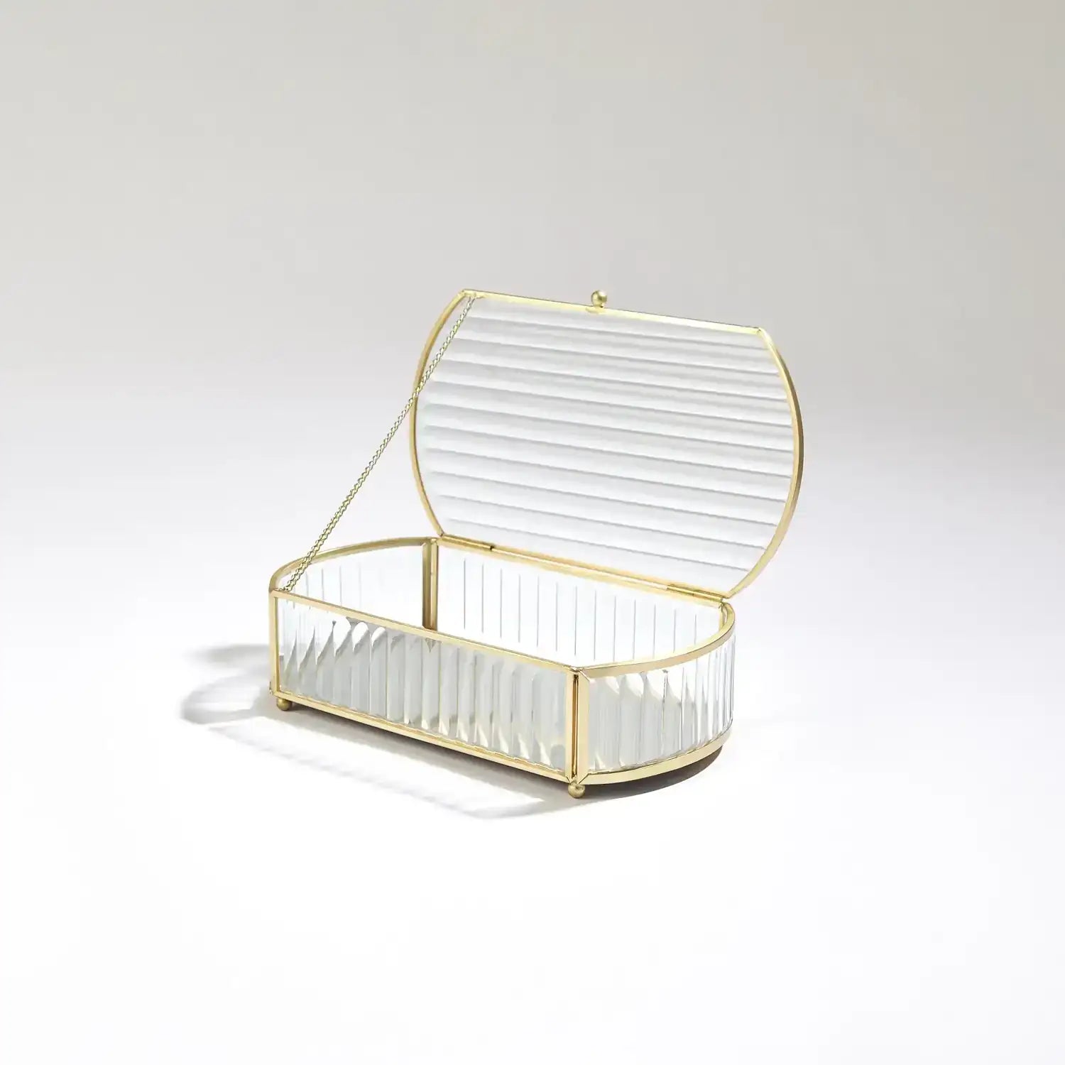 GLOBAL VIEWS REEDED GLASS OVAL BOX - Decorative Accents