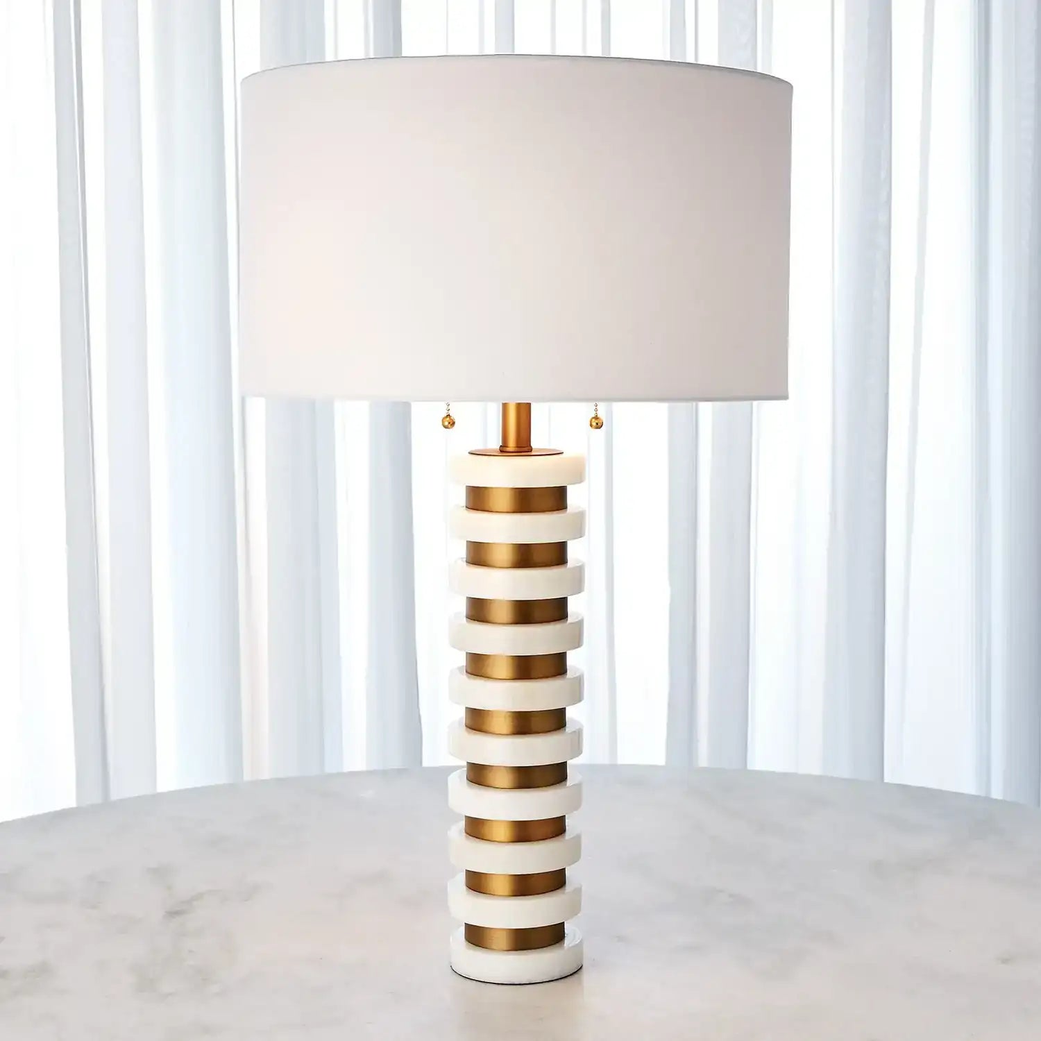 GLOBAL VIEWS, MARBLE STACK LAMP, TABLE LAMPS