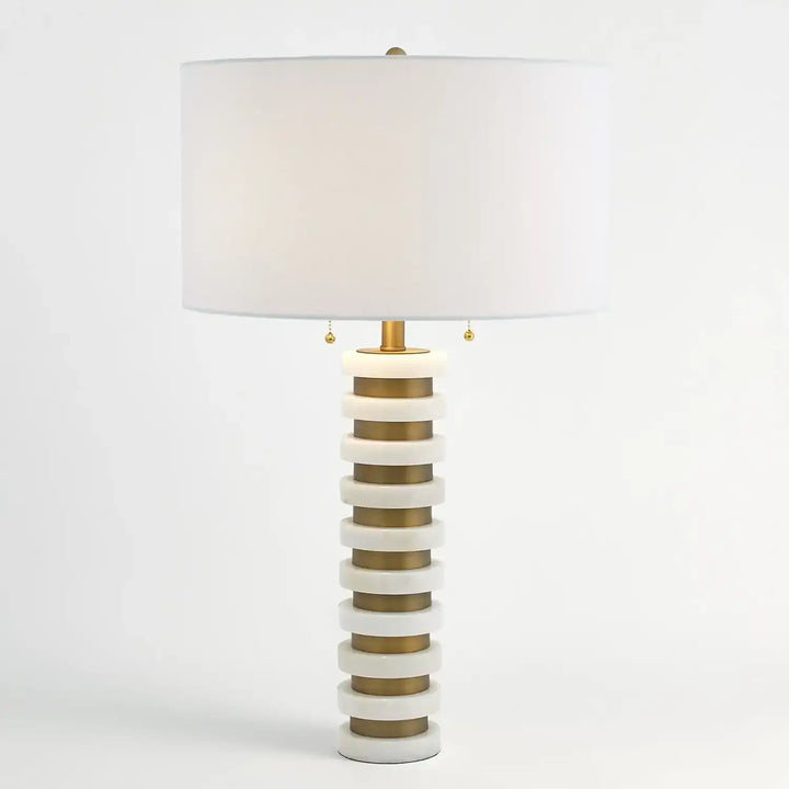 GLOBAL VIEWS, MARBLE STACK LAMP, TABLE LAMPS