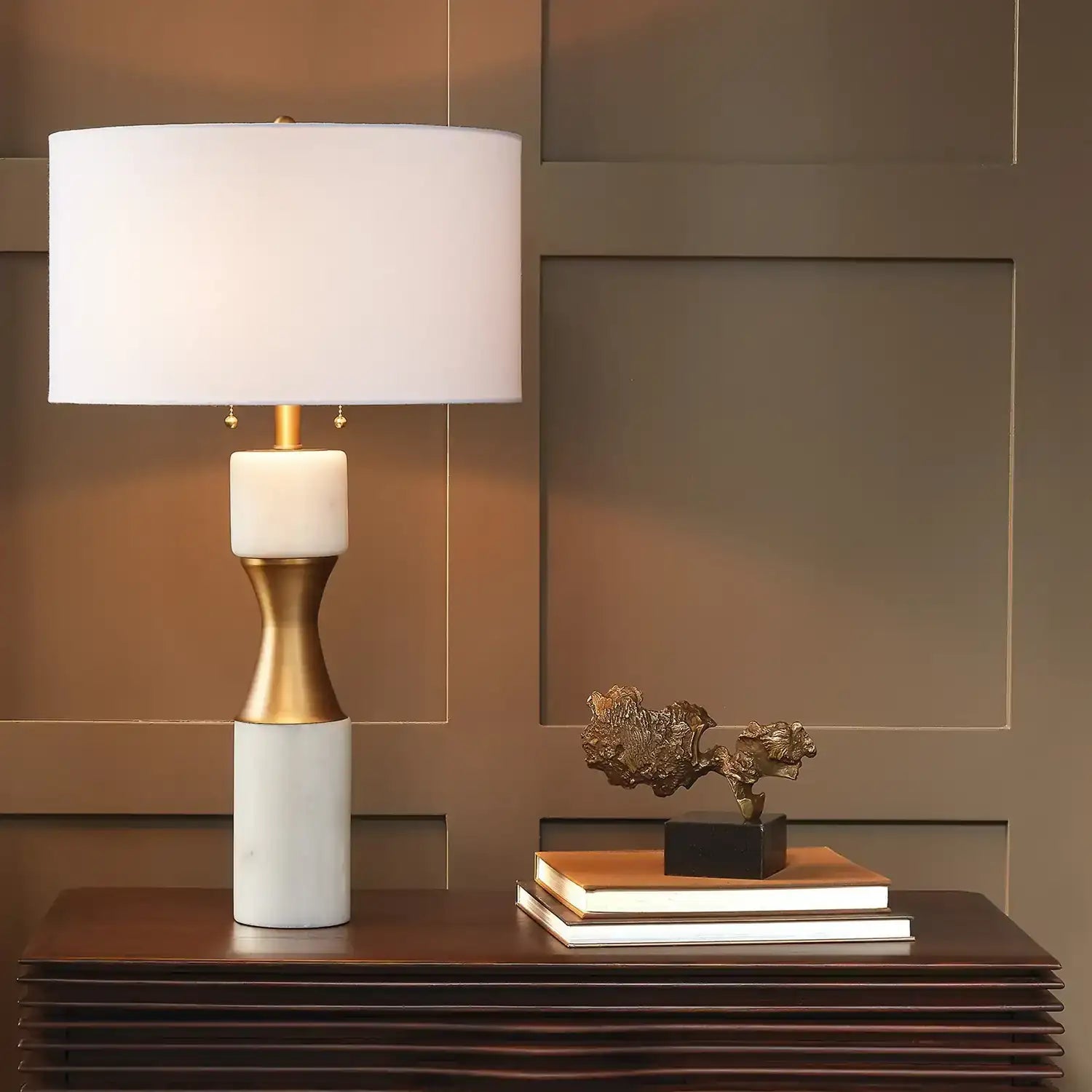 GLOBAL VIEWS, MARBLE CINCH LAMP, TABLE LAMPS