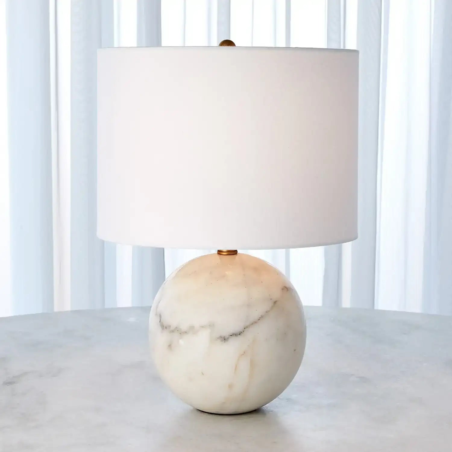 GLOBAL VIEWS, MARBLE SPHERE LAMP, TABLE LAMPS