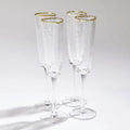 GLOBAL VIEWS S/4 HAMMERED CHAMPAGNE GLASSES - Decorative Accents