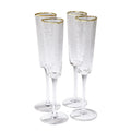 GLOBAL VIEWS S/4 HAMMERED CHAMPAGNE GLASSES - Decorative Accents