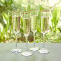 GLOBAL VIEWS S/4 HAMMERED CHAMPAGNE GLASSES - Decorative Accents