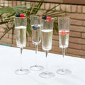 GLOBAL VIEWS S/4 HAMMERED CHAMPAGNE GLASSES - Decorative Accents