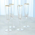 GLOBAL VIEWS S/4 HAMMERED CHAMPAGNE GLASSES - Decorative Accents