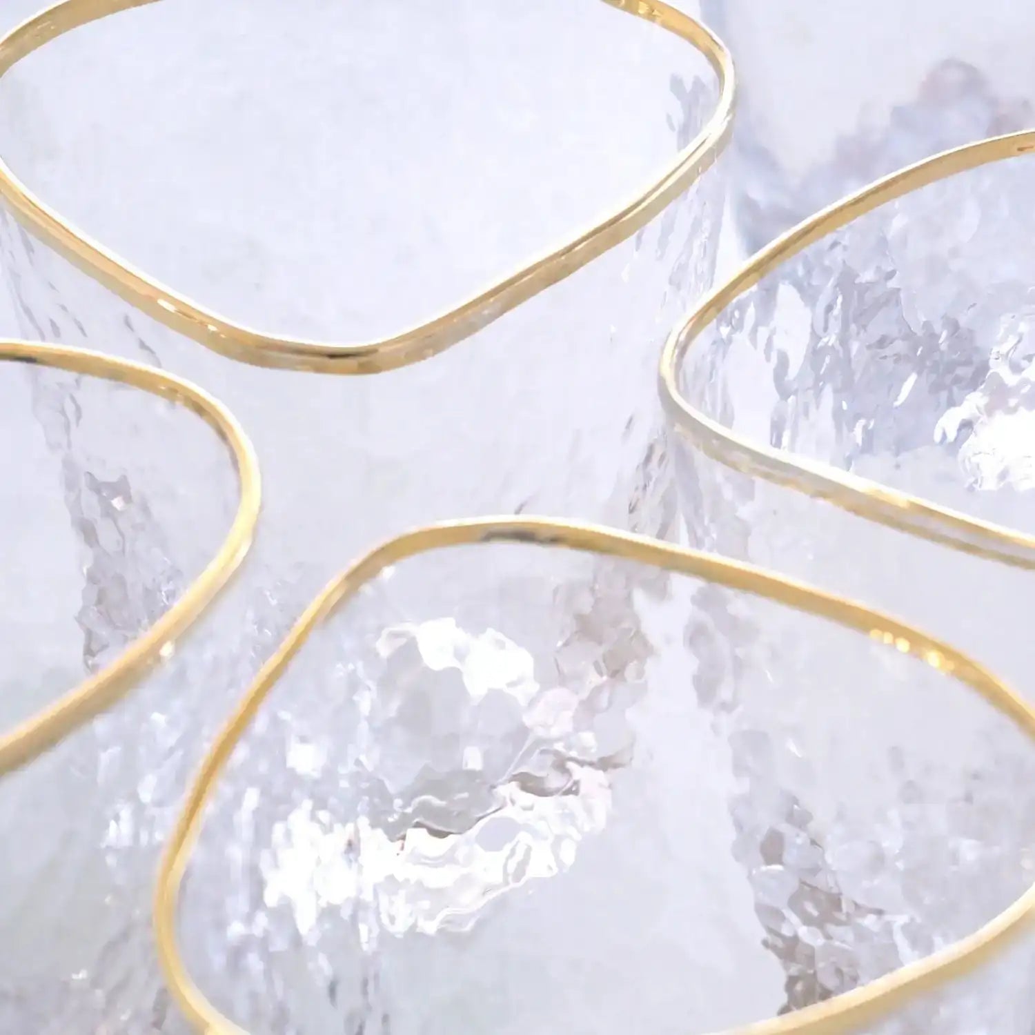 GLOBAL VIEWS S/4 HAMMERED DOF GLASSES - Decorative Accents