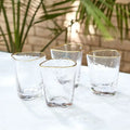 GLOBAL VIEWS S/4 HAMMERED DOF GLASSES - Decorative Accents