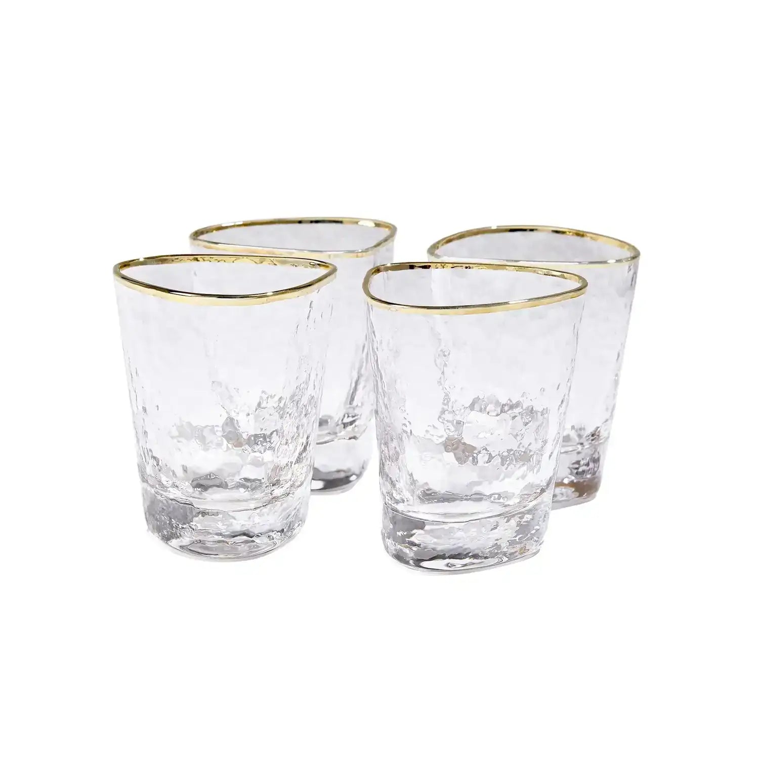 GLOBAL VIEWS S/4 HAMMERED DOF GLASSES - Decorative Accents