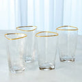 GLOBAL VIEWS S/4 HAMMERED HIGH BALL GLASSES - Decorative Accents