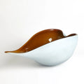 GLOBAL VIEWS FROSTED BLUE BOWL W/AMBER CASING - Art