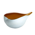 GLOBAL VIEWS FROSTED BLUE BOWL W/AMBER CASING - Art