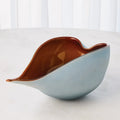 GLOBAL VIEWS FROSTED BLUE BOWL W/AMBER CASING - Art