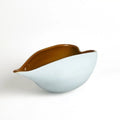 GLOBAL VIEWS FROSTED BLUE BOWL W/AMBER CASING - Art