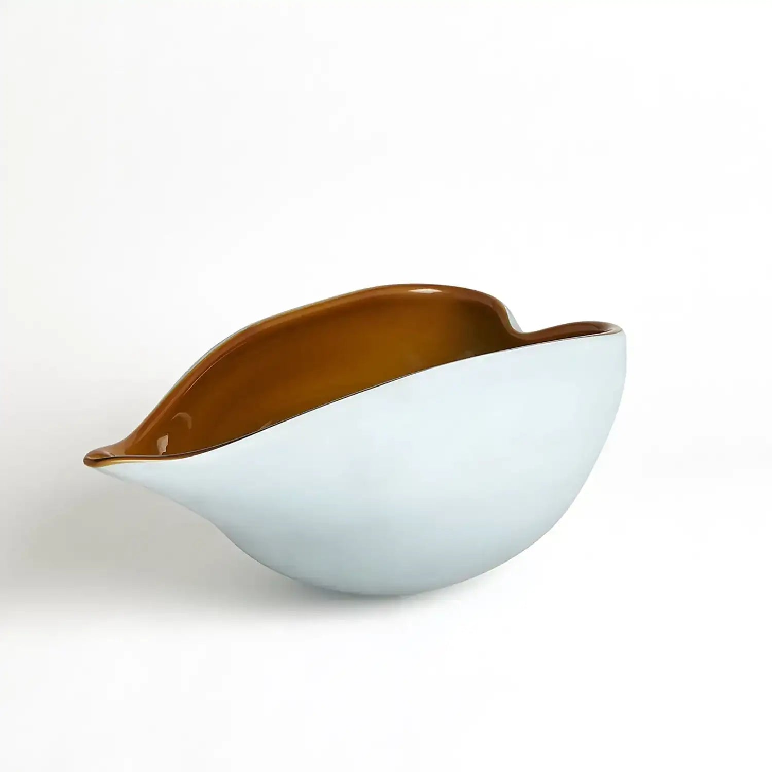 GLOBAL VIEWS FROSTED BLUE BOWL W/AMBER CASING - Art