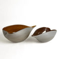 GLOBAL VIEWS FROSTED GREY BOWL W/AMBER CASING - Art