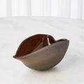 GLOBAL VIEWS FROSTED GREY BOWL W/AMBER CASING - Art