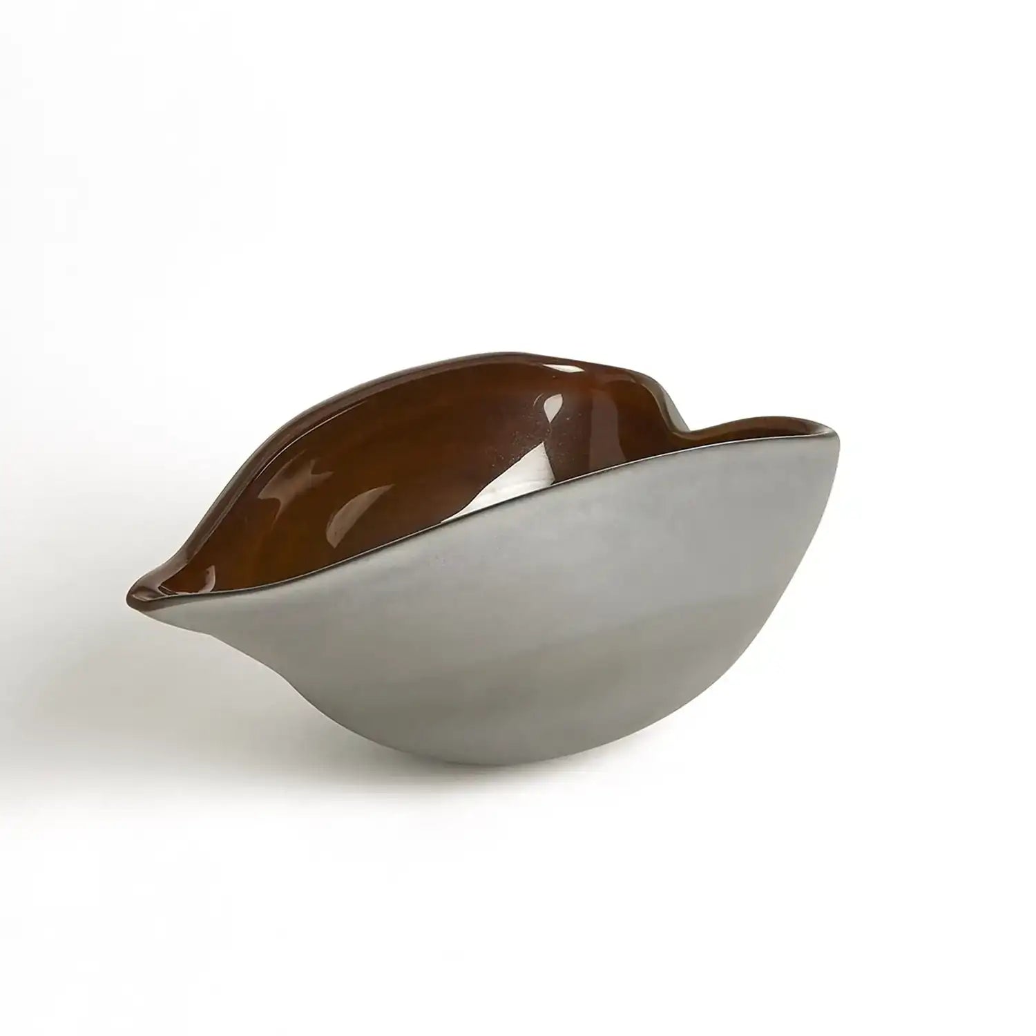 GLOBAL VIEWS FROSTED GREY BOWL W/AMBER CASING - Art
