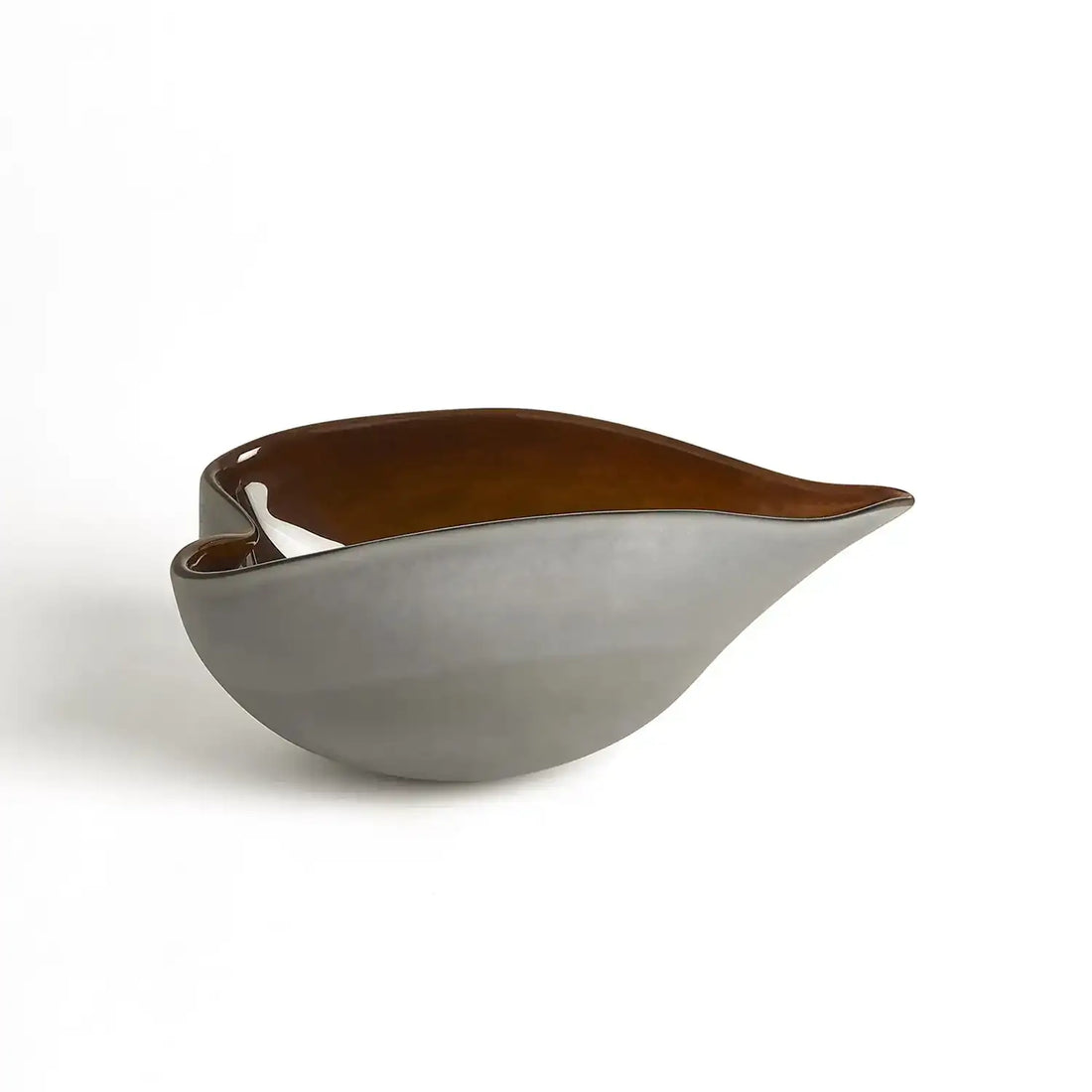 GLOBAL VIEWS FROSTED GREY BOWL W/AMBER CASING - Art