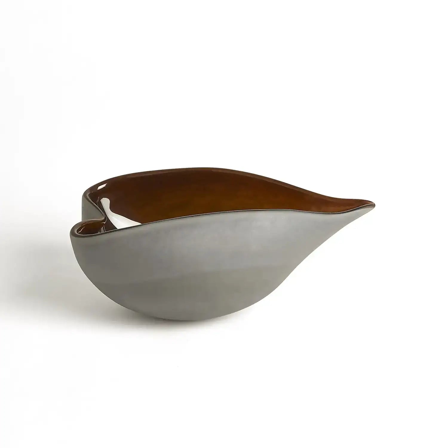 GLOBAL VIEWS FROSTED GREY BOWL W/AMBER CASING - Art
