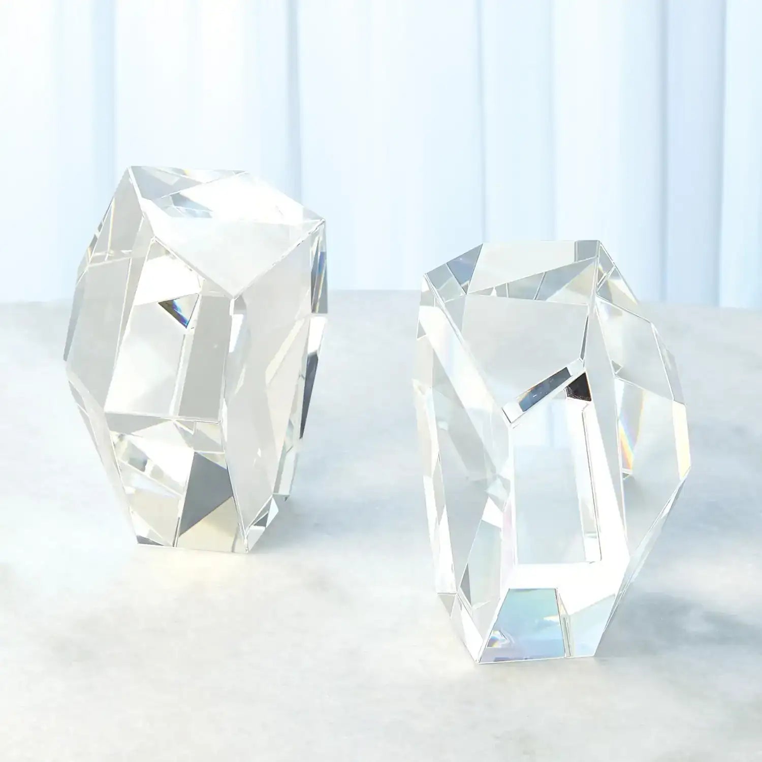 GLOBAL VIEWS S/2 CRYSTAL BOOKENDS - Decorative Accents