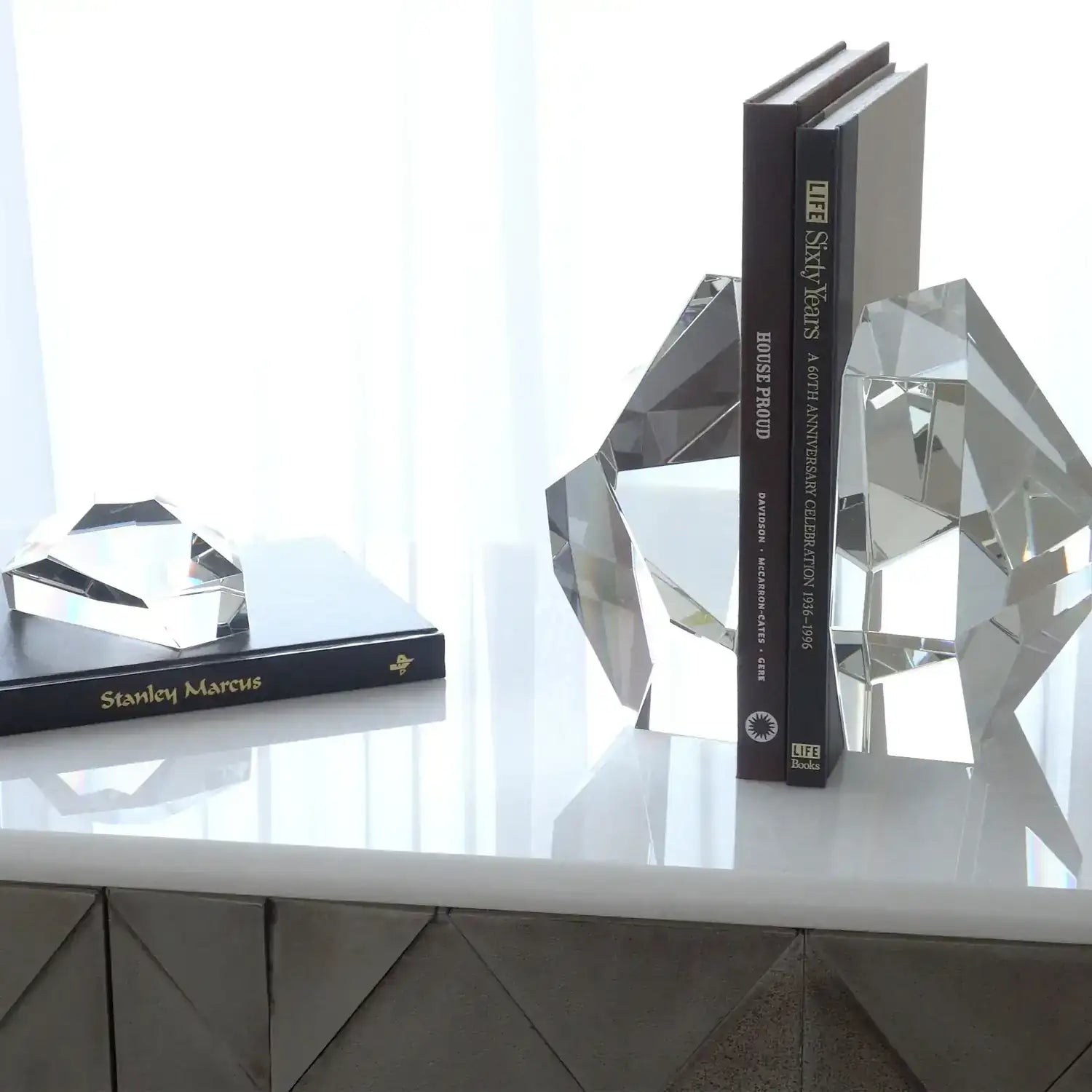GLOBAL VIEWS S/2 CRYSTAL BOOKENDS - Decorative Accents