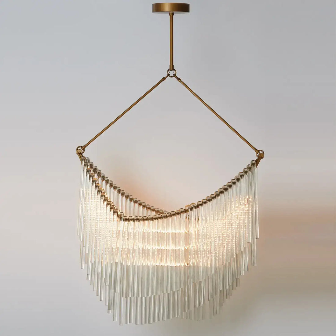 GLOBAL VIEWS, DRAPED GLASS CHANDELIER, CHANDELIER LIGHT