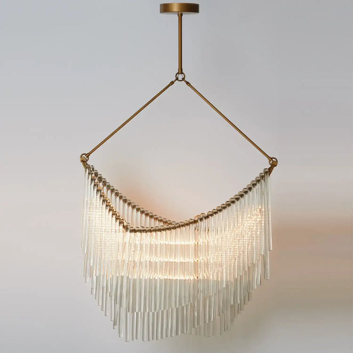 GLOBAL VIEWS, DRAPED GLASS CHANDELIER, CHANDELIER LIGHT