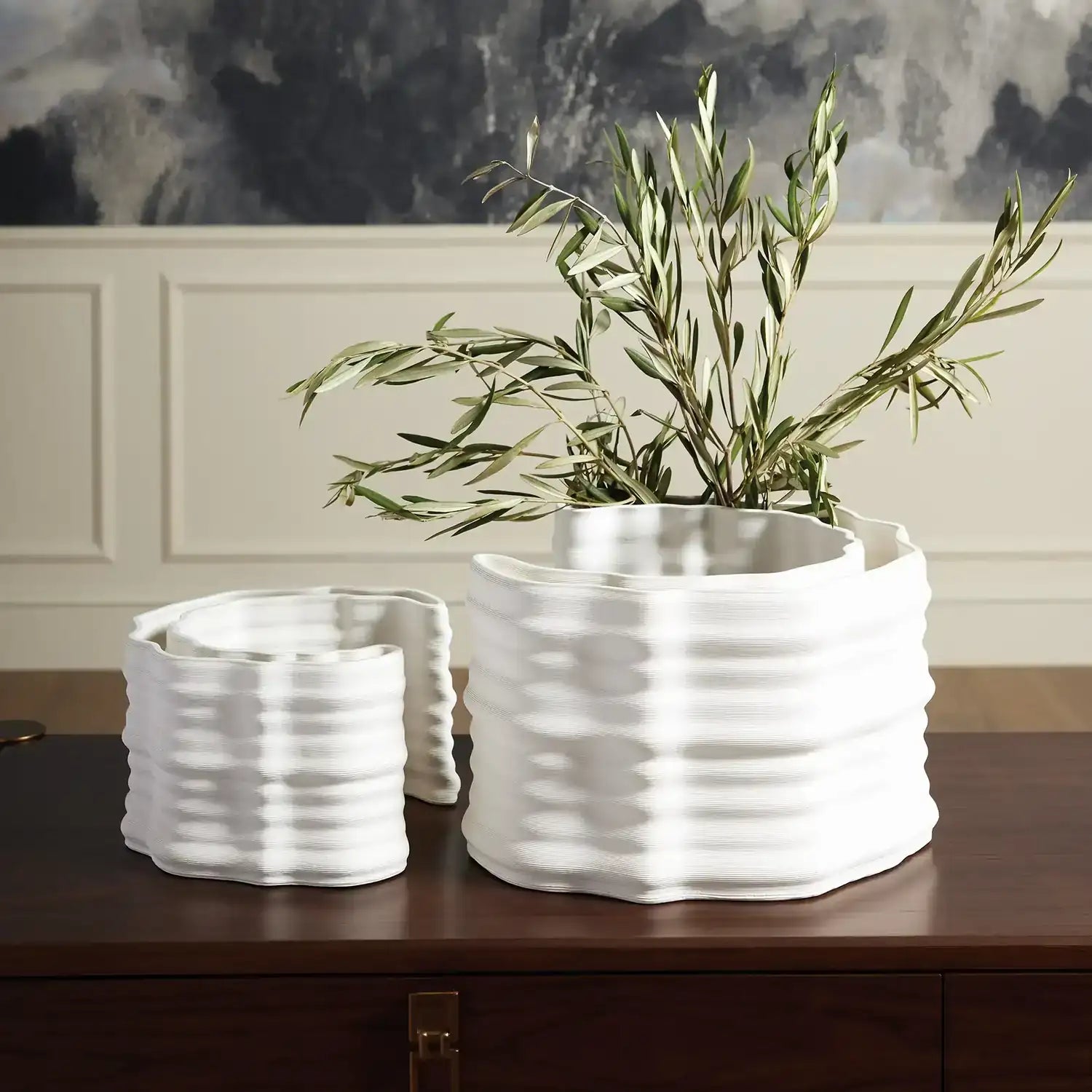 GLOBAL VIEWS CRESCENT PRINTED VASE - Decorative Accents
