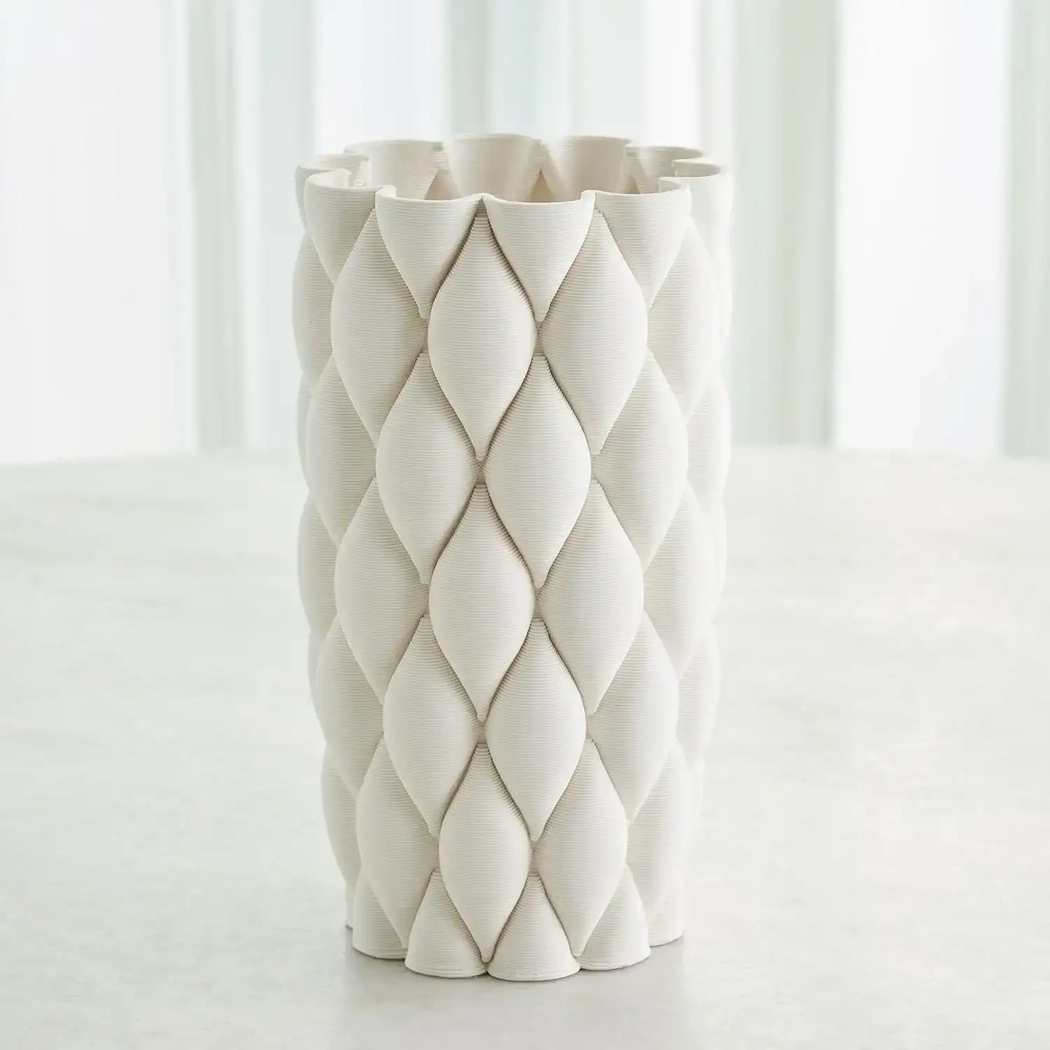 GLOBAL VIEWS PILLOWED PRINTED CYLINDER VASE - Decorative Accents