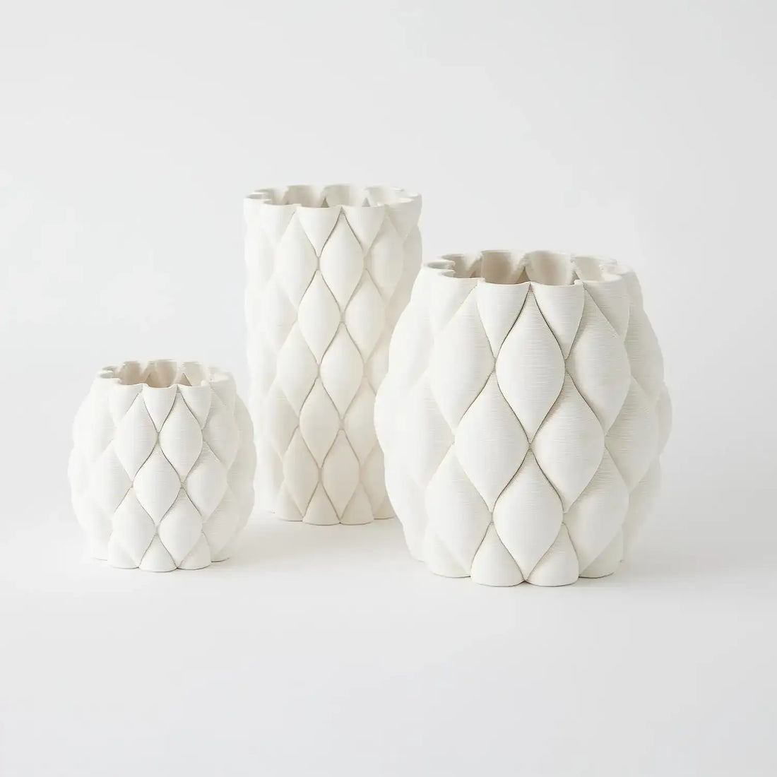 GLOBAL VIEWS PILLOWED PRINTED CYLINDER VASE - Decorative Accents