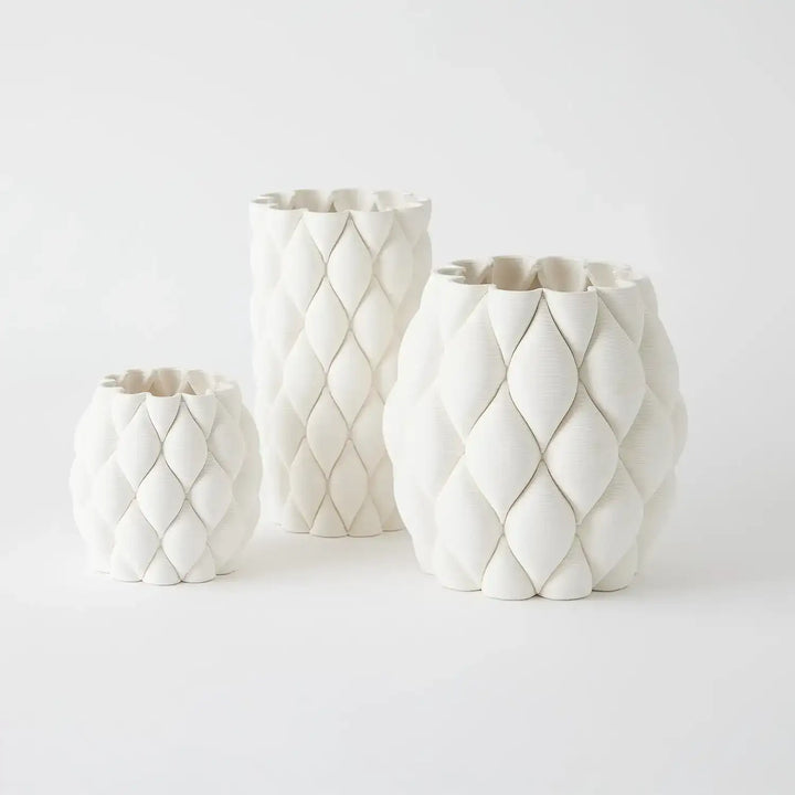 GLOBAL VIEWS PILLOWED PRINTED CYLINDER VASE - Decorative Accents