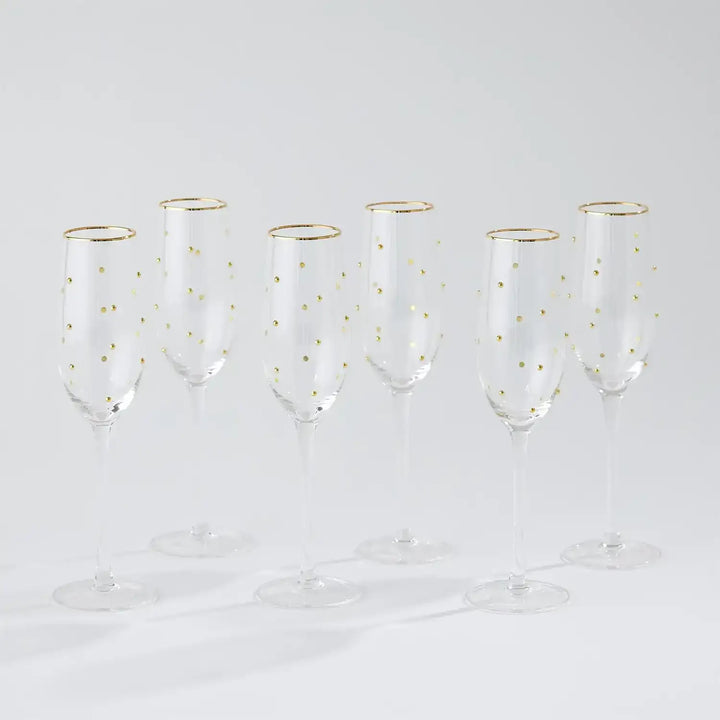 GLOBAL VIEWS S/6 CELEBRATION CHAMPAGNE GLASSES - Decorative Accents