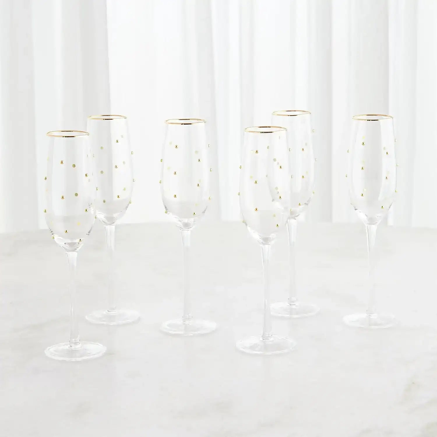 GLOBAL VIEWS S/6 CELEBRATION CHAMPAGNE GLASSES - Decorative Accents