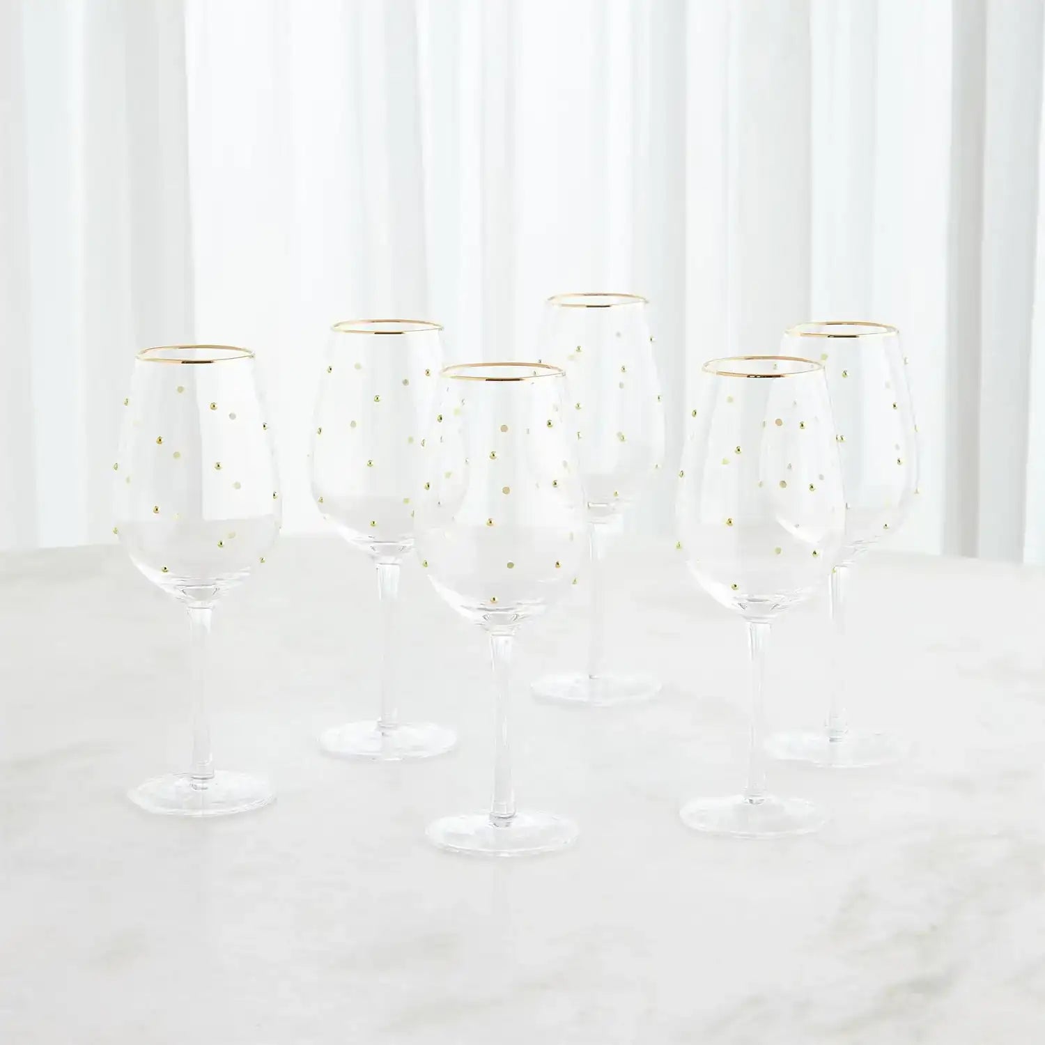 GLOBAL VIEWS S/6 CELEBRATION WINE GLASSES - Decorative Accents
