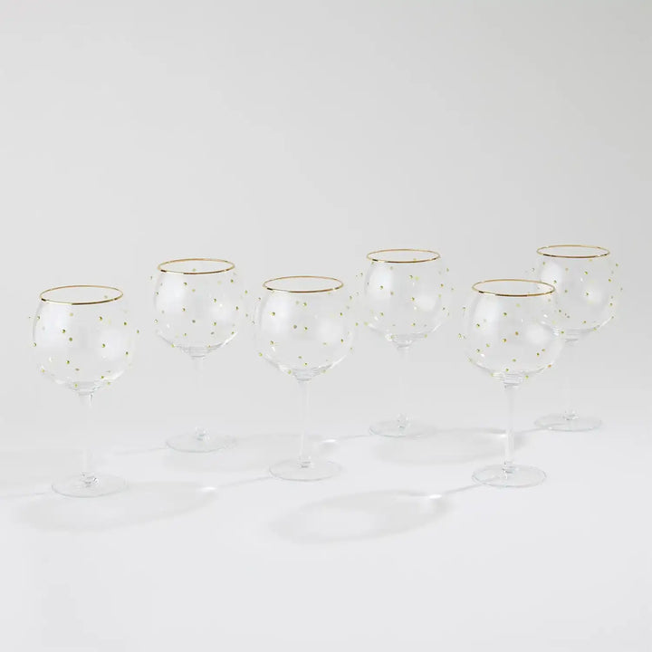 GLOBAL VIEWS S/6 CELEBRATION GOBLET GLASSES - Decorative Accents