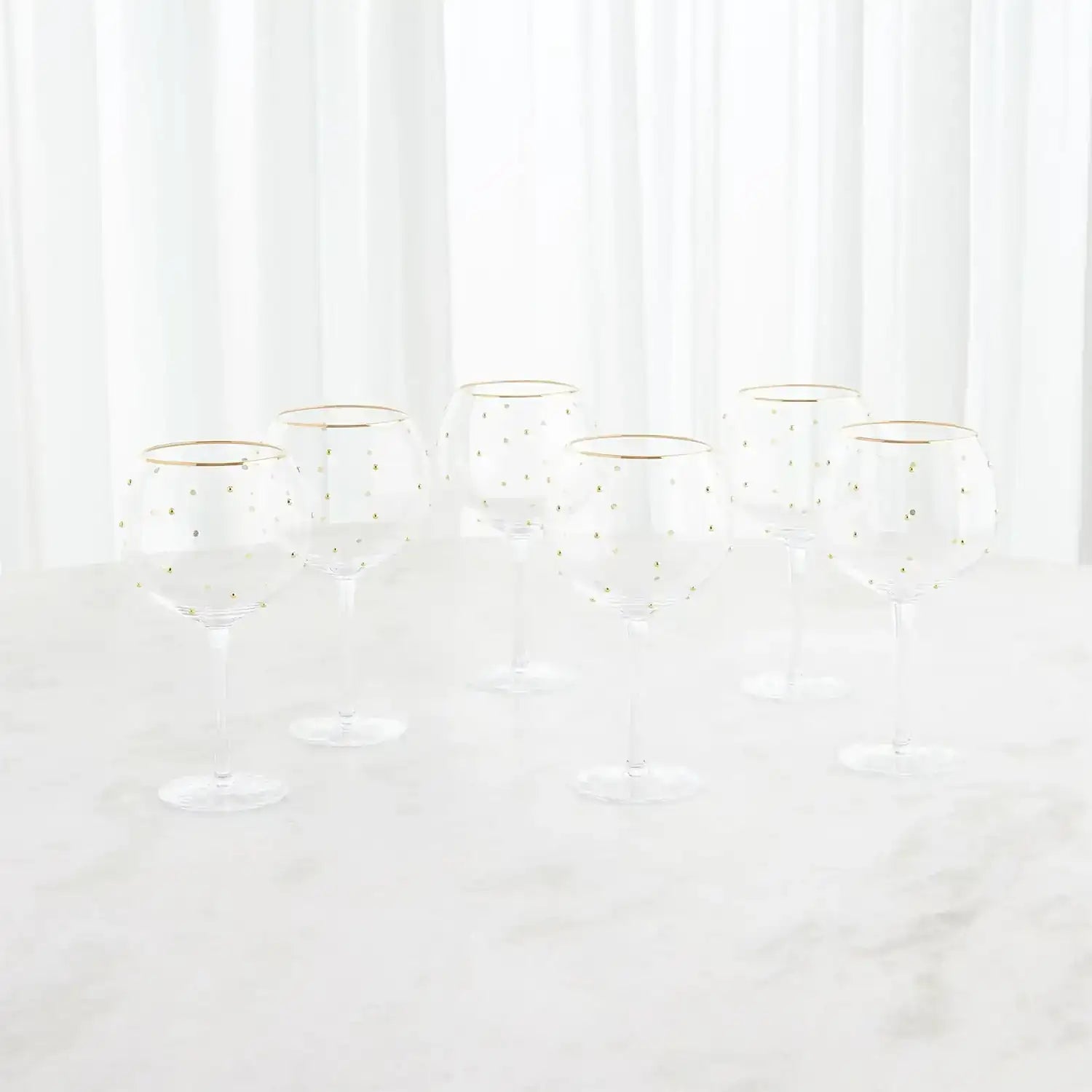 GLOBAL VIEWS S/6 CELEBRATION GOBLET GLASSES - Decorative Accents