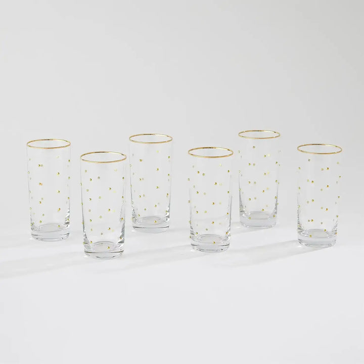 GLOBAL VIEWS S/6 CELEBRATION HIGHBALL GLASSES - Decorative Accents