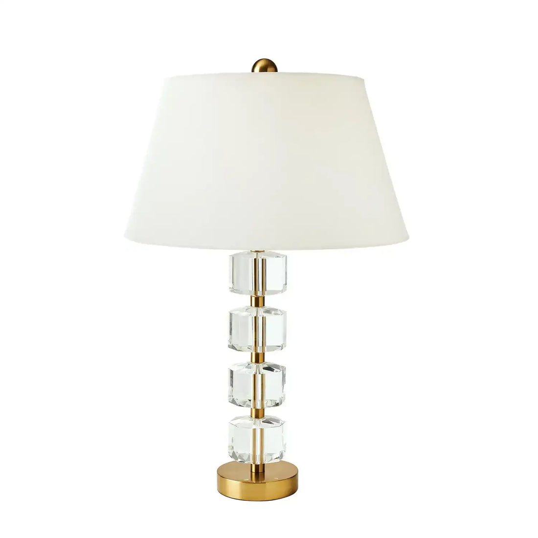 GLOBAL VIEWS, STACKED FACETED CRYSTAL LAMP, TABLE LAMPS