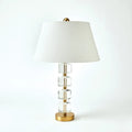 GLOBAL VIEWS, STACKED FACETED CRYSTAL LAMP, TABLE LAMPS