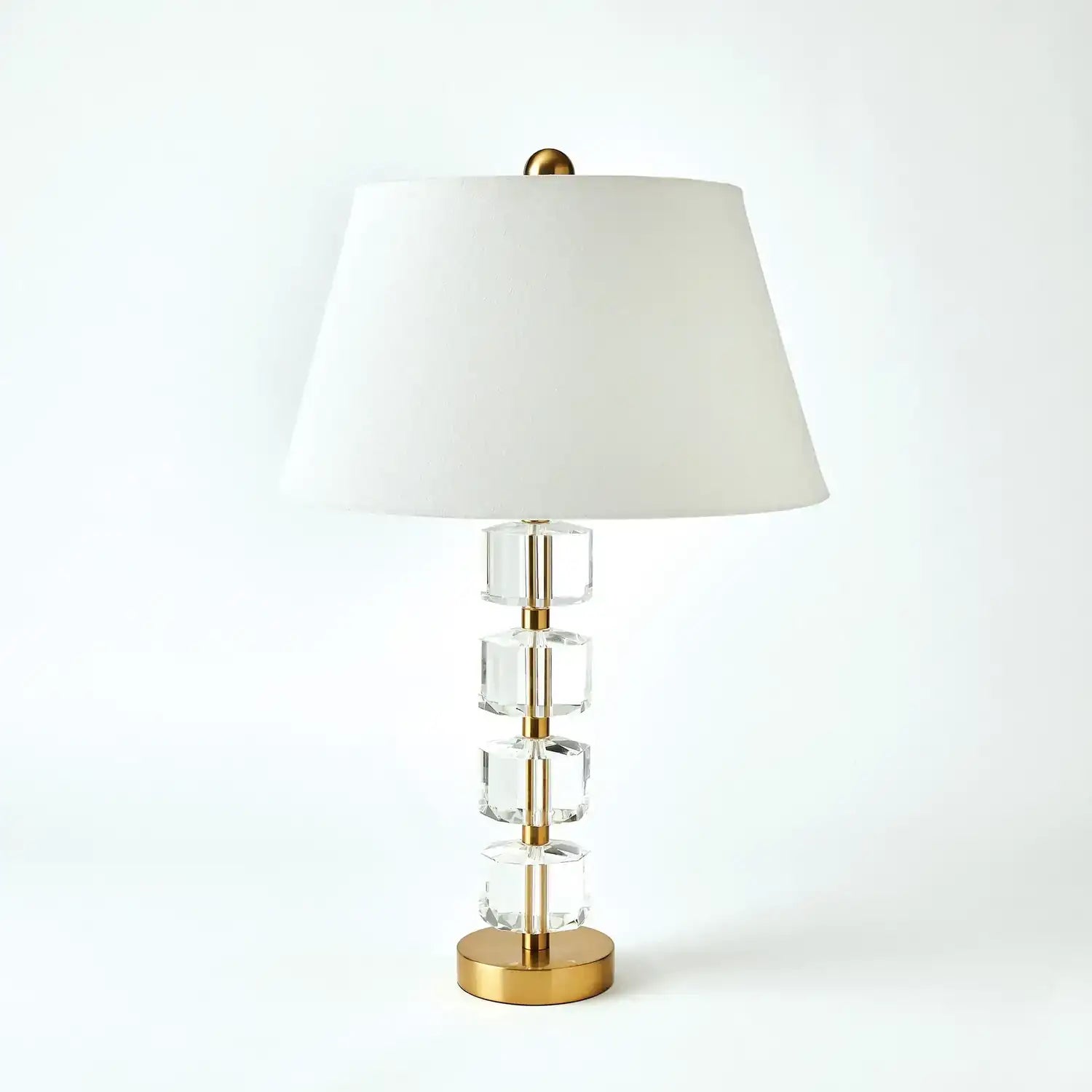 GLOBAL VIEWS, STACKED FACETED CRYSTAL LAMP, TABLE LAMPS
