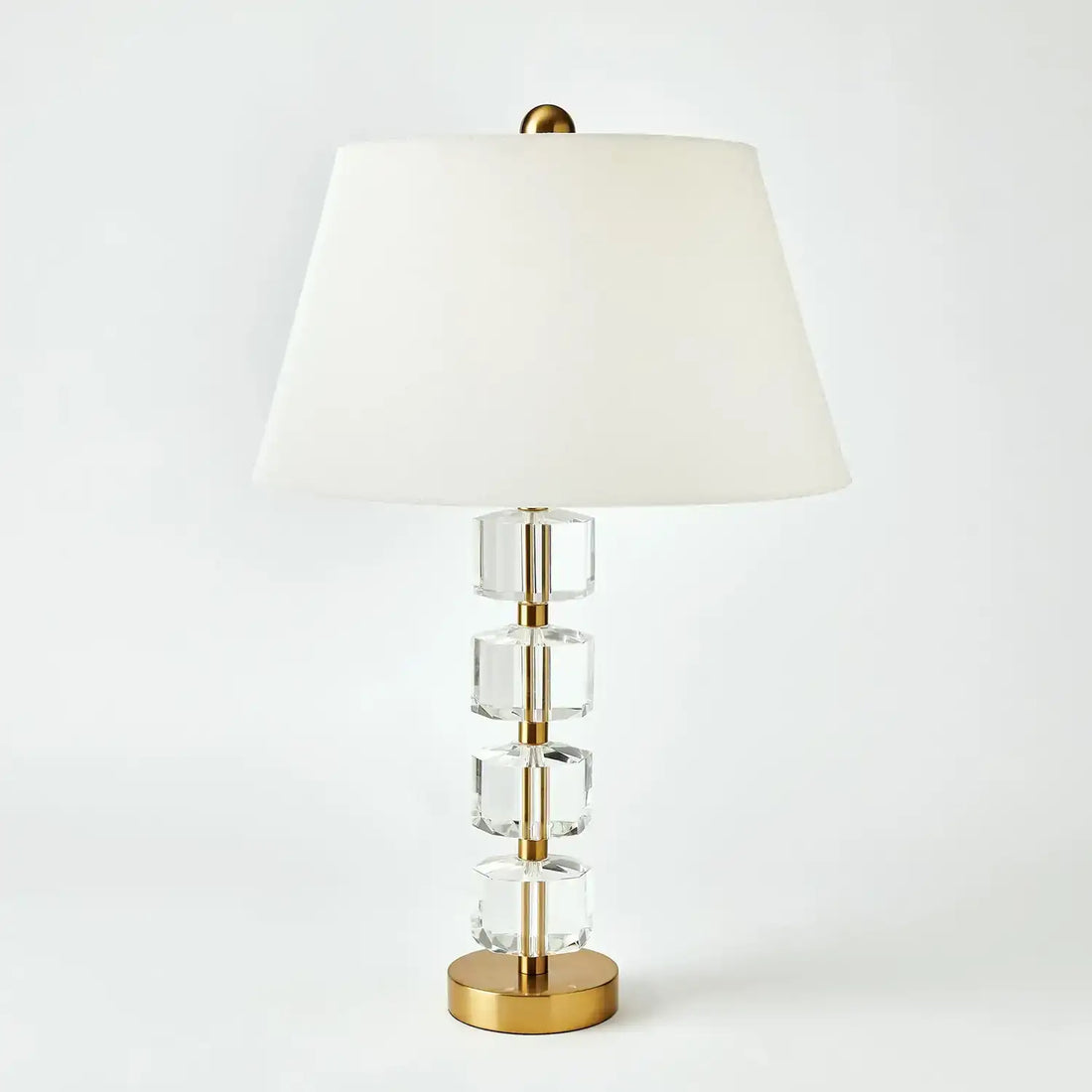 GLOBAL VIEWS, STACKED FACETED CRYSTAL LAMP, TABLE LAMPS