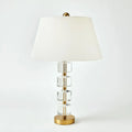 GLOBAL VIEWS, STACKED FACETED CRYSTAL LAMP, TABLE LAMPS