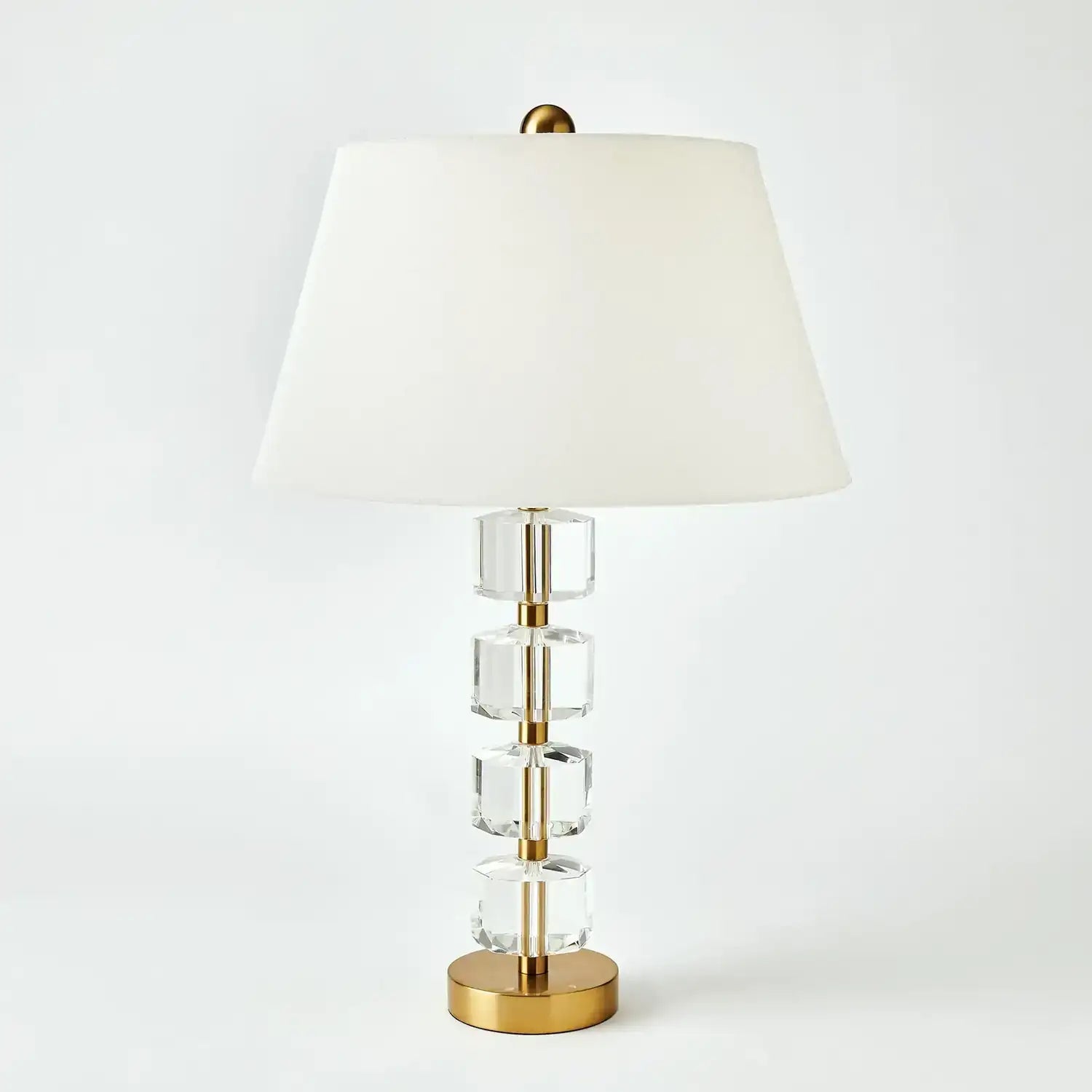 GLOBAL VIEWS, STACKED FACETED CRYSTAL LAMP, TABLE LAMPS